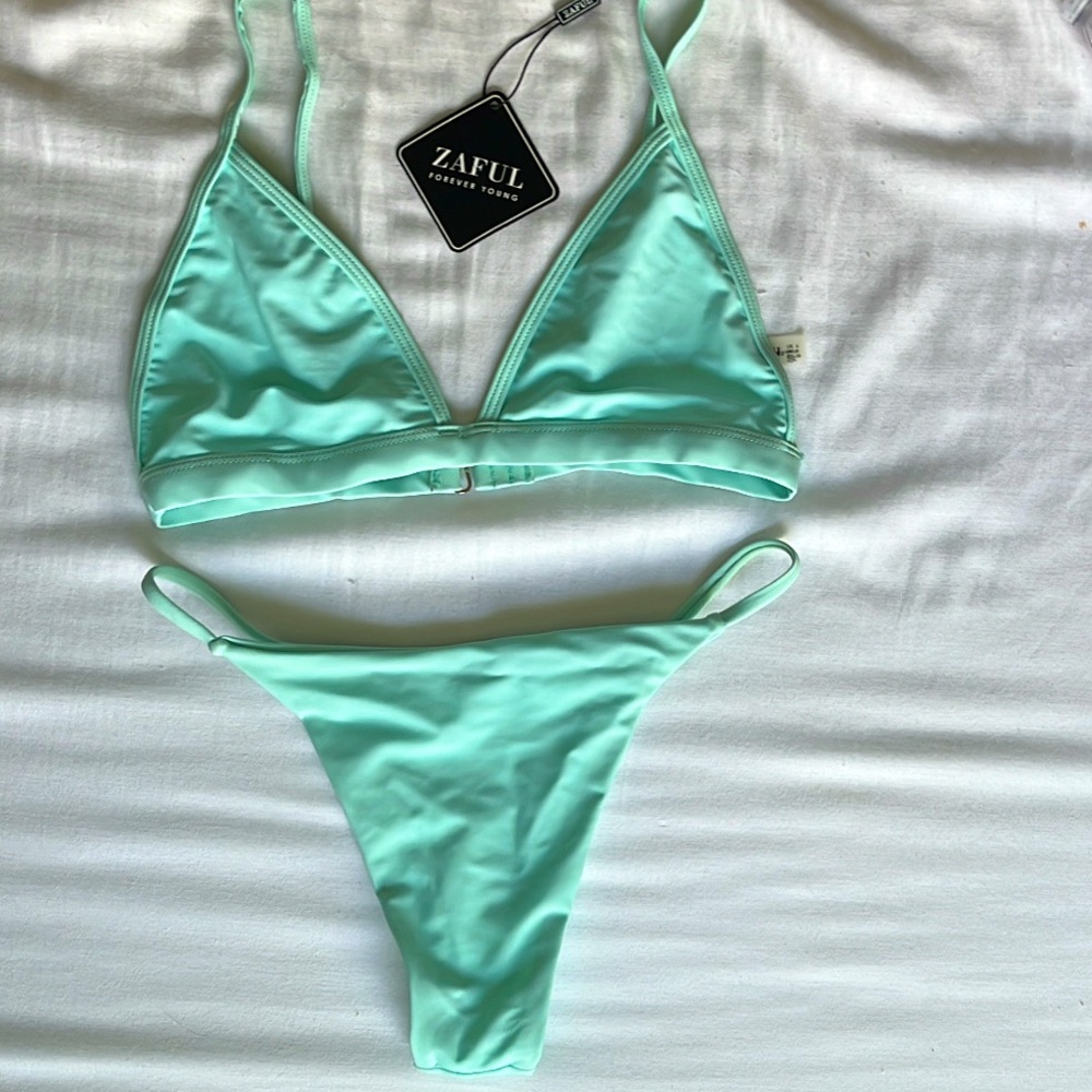 Zaful Mint Green Bikini Set New